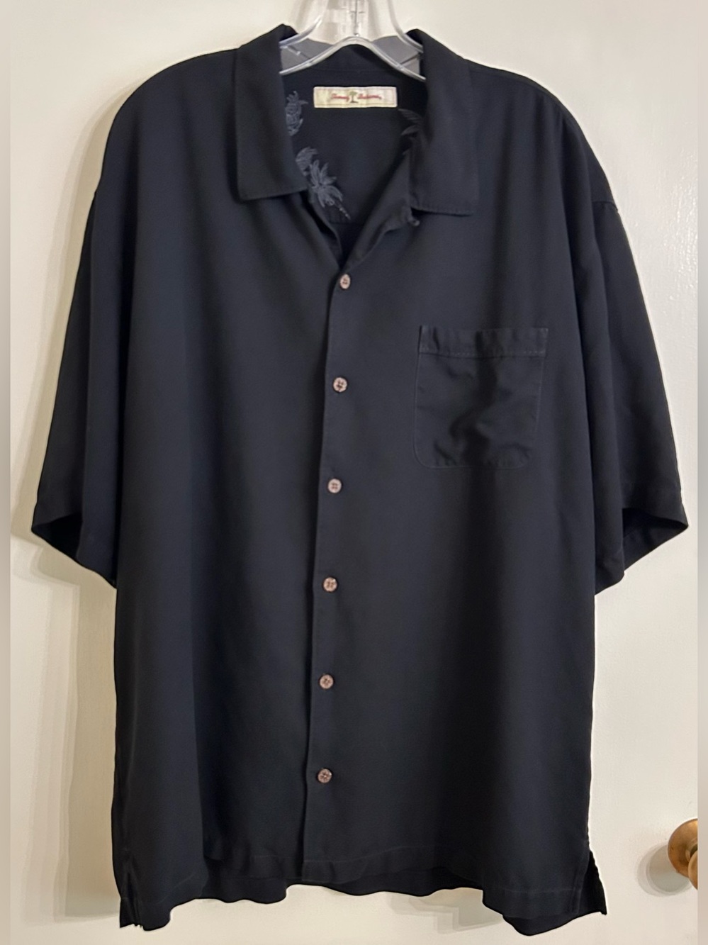 Tommy Bahama Black Short-Sleeve Button-Down Camp Shirt